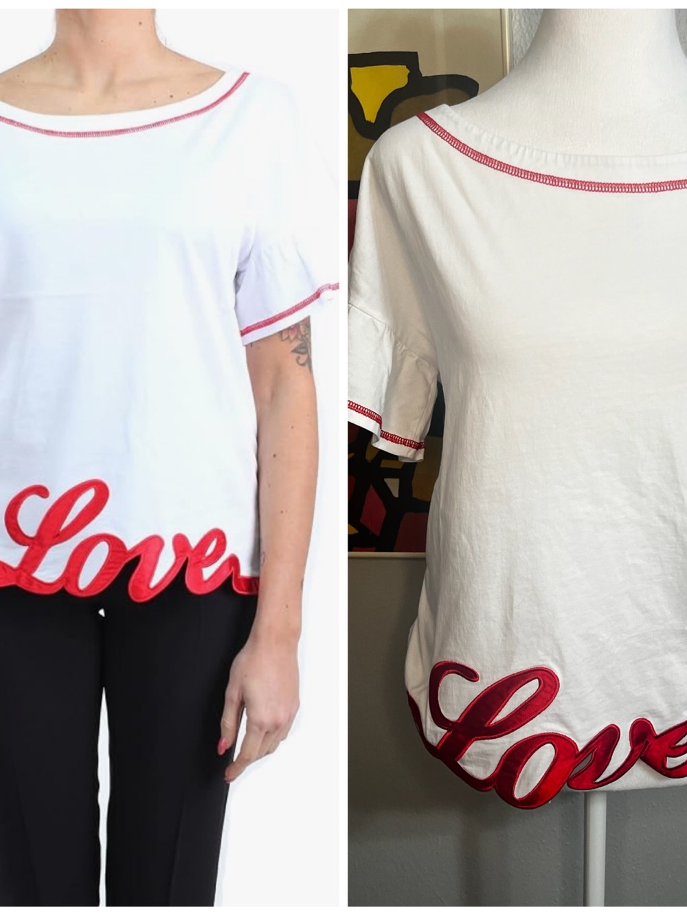 Love Moschino Shirt Womens Red LOVE
Applique Hem 4 Medium